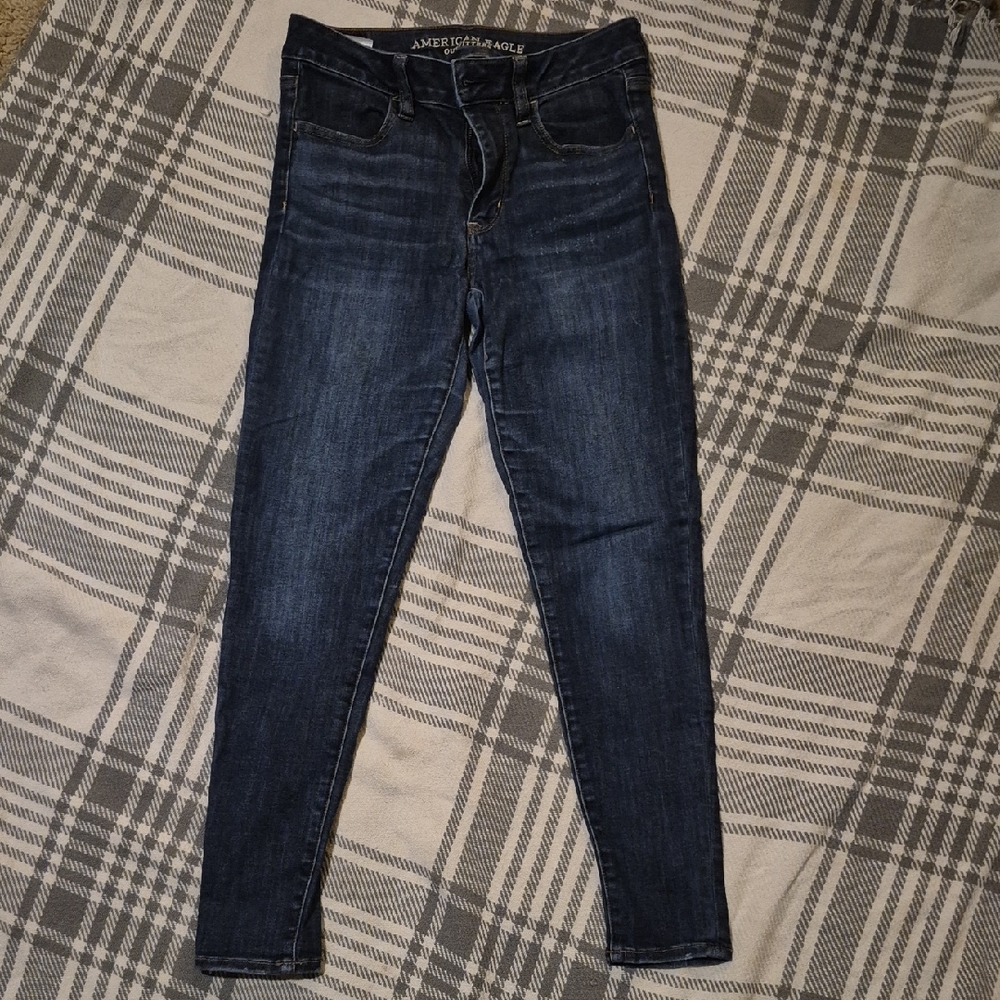 American Eagle Outfitters Women's Dark Blue Skinny Jeans